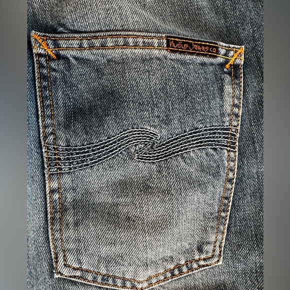 Nudie Jeans Steady Eddie Slim Straight Leg  Cotton Denim 30x29 Italy Button Fly - Picture 15 of 16